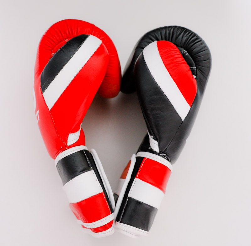 Tri-Colour Impact Boxing Gloves (Hook & Loop 16oz) - Image 2